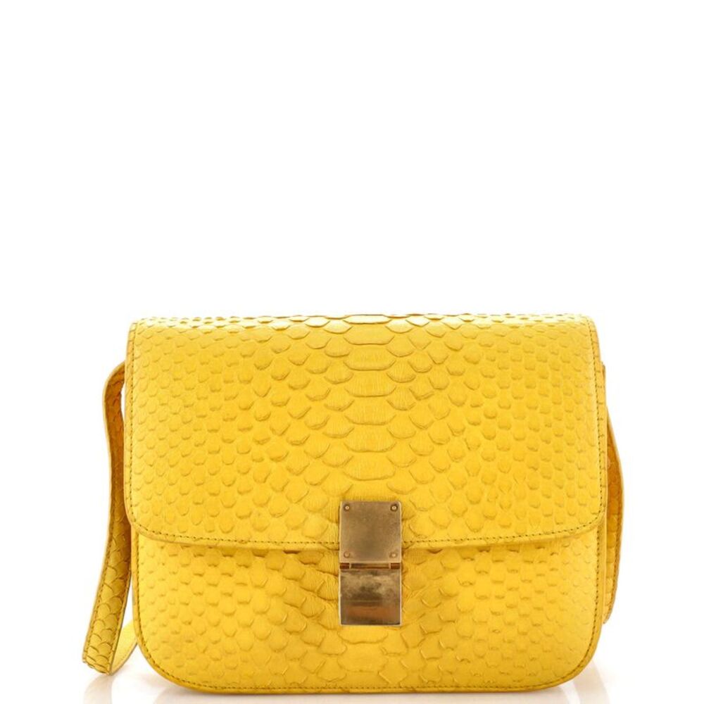 Celine Classic Box Bag Python Medium Yellow - image 1
